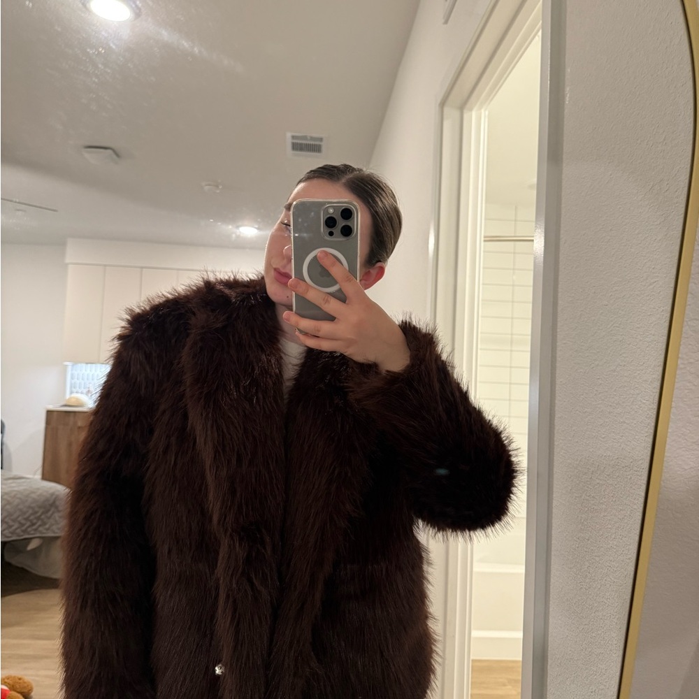 Chic Brown Teddy Jacket - Picture 3 of 5